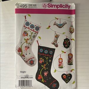 Simplicity Colorful Stocking Pattern - Felt Project.
